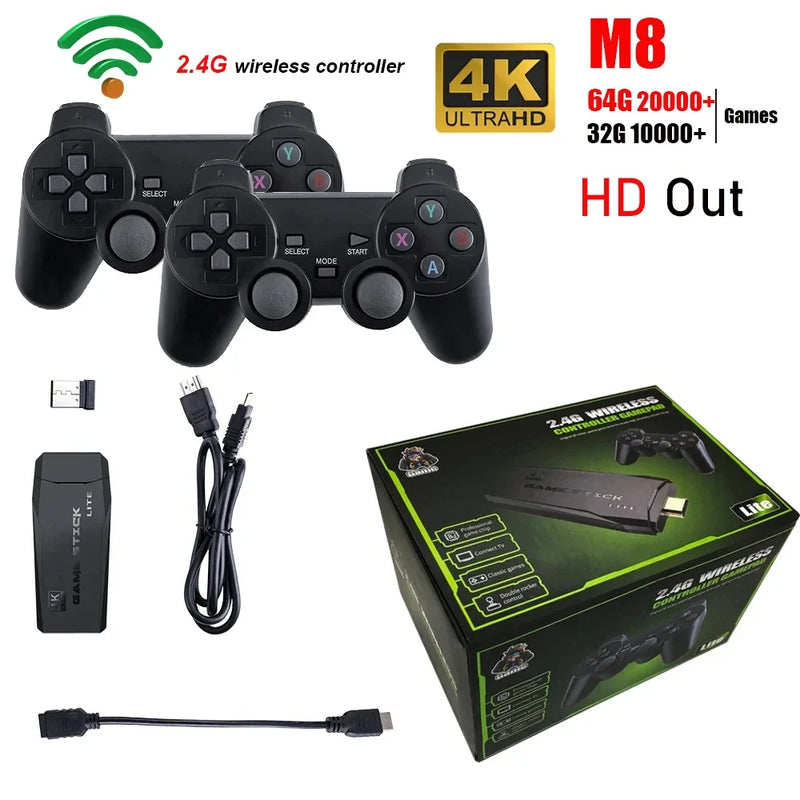 Video Game Retro Com 2 Controles Sem Fio +20000 Jogos 32/64GB