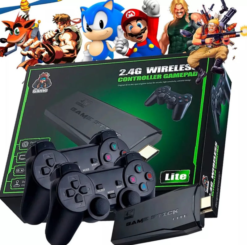 Video Game Retro Com 2 Controles Sem Fio +20000 Jogos 32/64GB